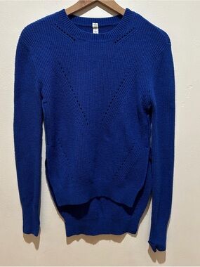 Lululemon Seva 100% Merino Wool Cobalt Harbor Blue Knit Sweater - Women’s Size 4